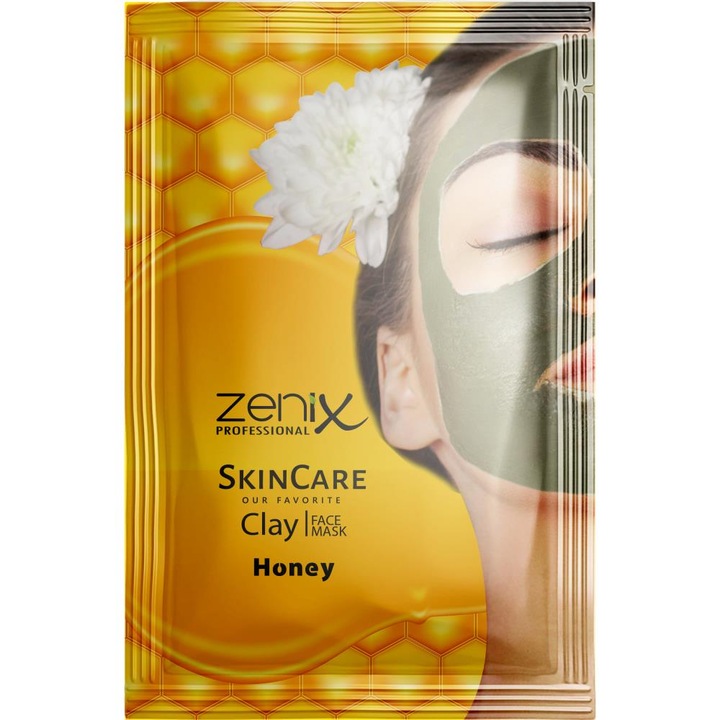 Masca de fata cu argila si miere, Zenix Beauty, Elimina impuritatile, 20gr