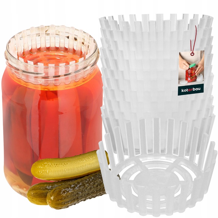 Set 12 discuri pentru conserve, Kotarbau, 75 mm, plastic, alb