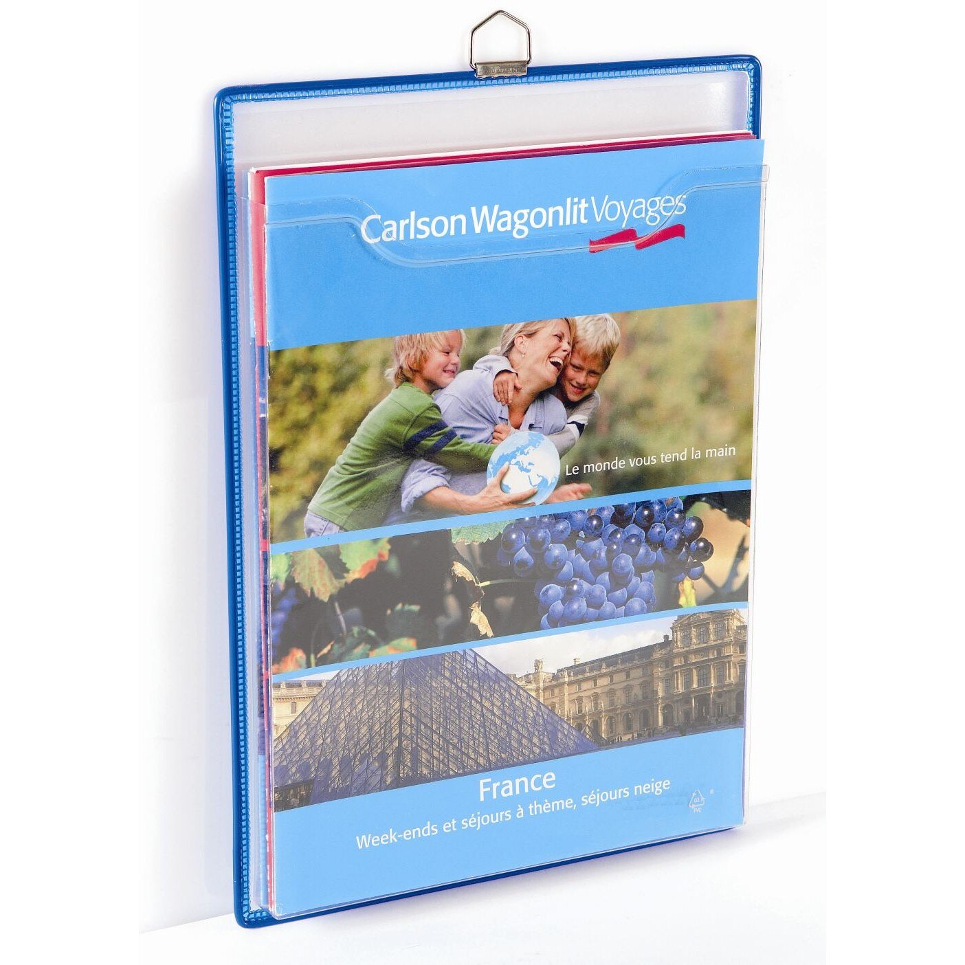 Set display Tarifold A4 vertical cu buzunar PVC, 5 bucati albastre