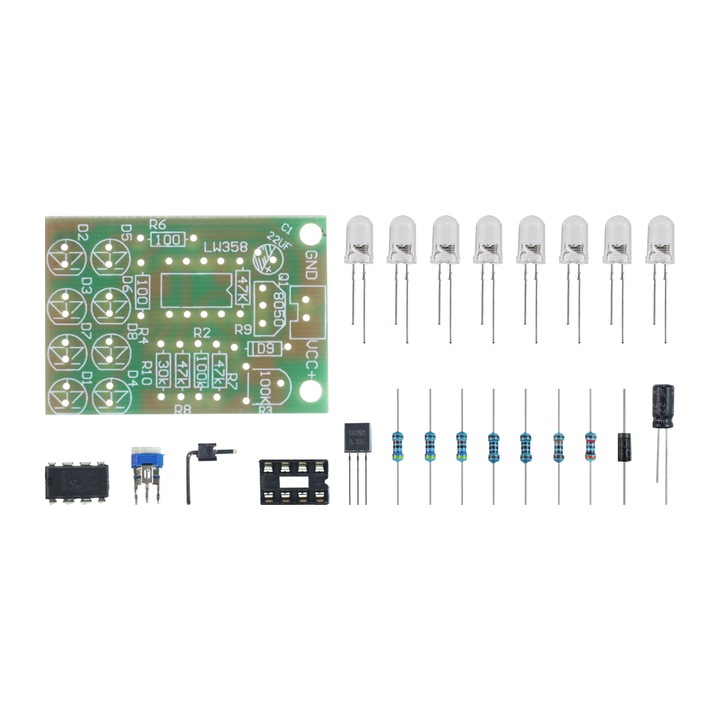 Kit de practica pentru sudura LM358, Excitat, modul PCB