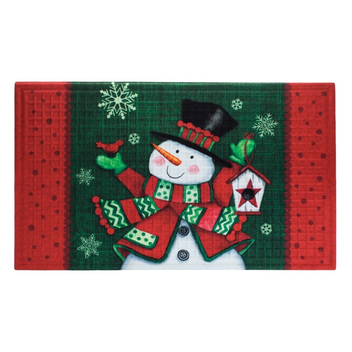Karácsonyi Szőnyeg, Hóember Mintás, Dombornyomott, 45x75 cm, MYONNA IT & E- COMMERCE ®