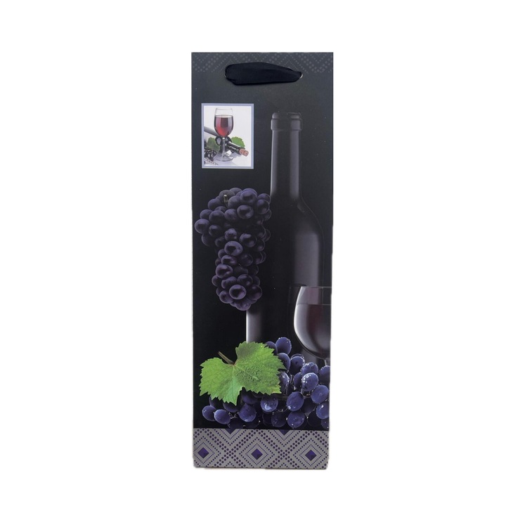 Punga cadou, Sticla, Neagru, 32x12x9 cm