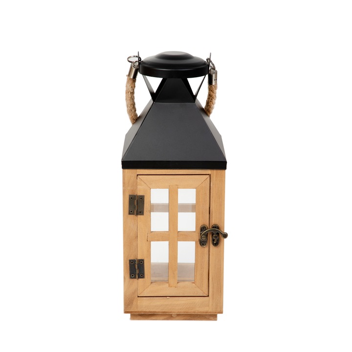 Фенер, BUREL lantern, Дърво, 12,5х12,5х31см, HOMLA