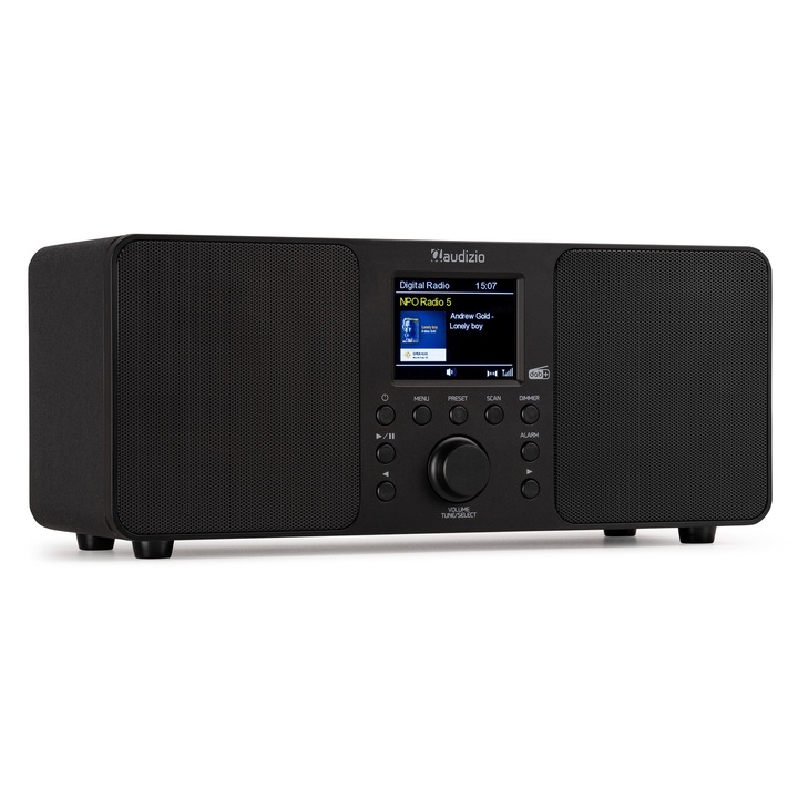 Radio FM DAB+, 50W, Bluetooth/USB/FM/DAB+, negru, Audizio GENUA