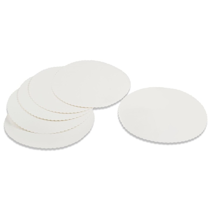 Suporturi De Hartie Mari Pentru Dulciuri, Set 6 Bucati, Diametru 28cm, Alb