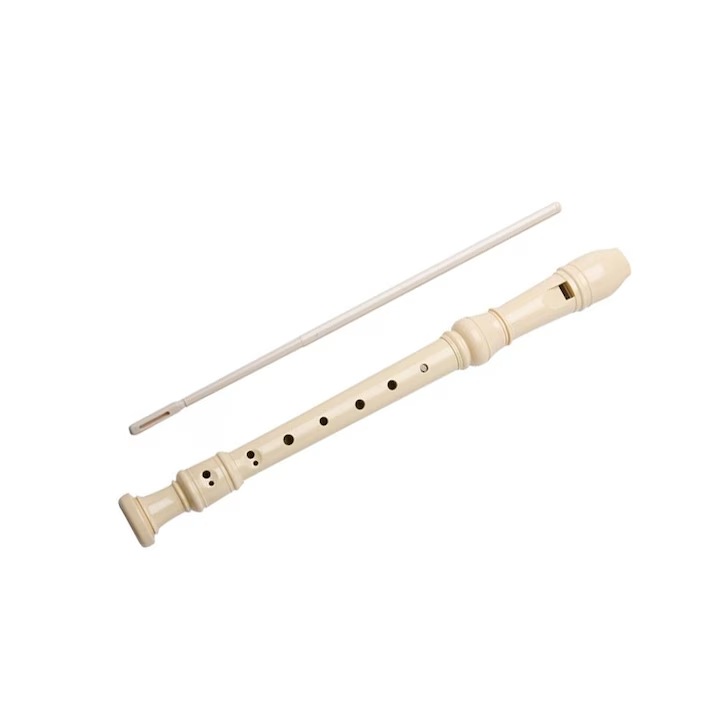 Barokk bézs műanyag furulya gyerekeknek 32,5cm