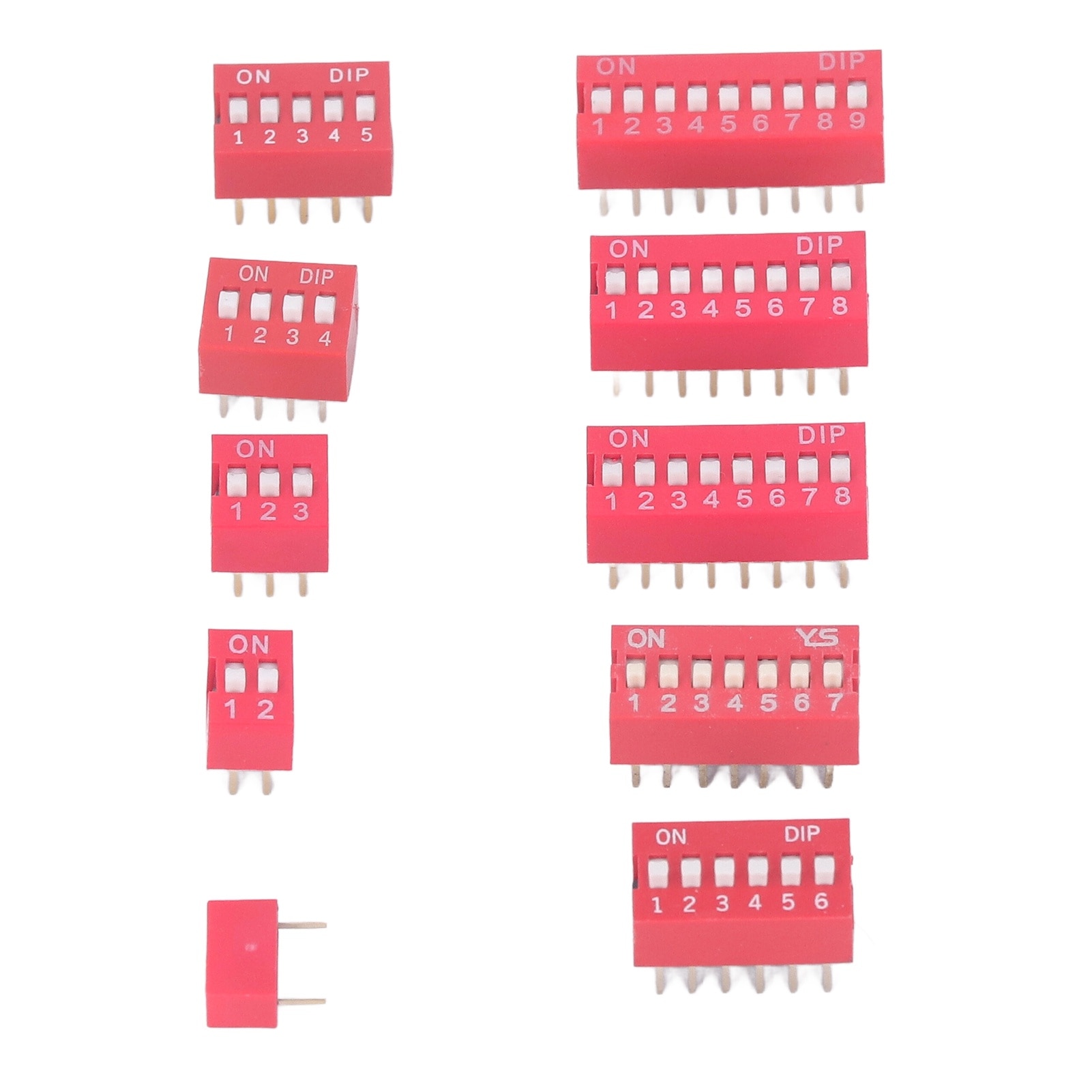 45Pcs Dip Switch Assorted Kit On Off Toggle 2.54mm Range 1 2 3 4 5 - 7