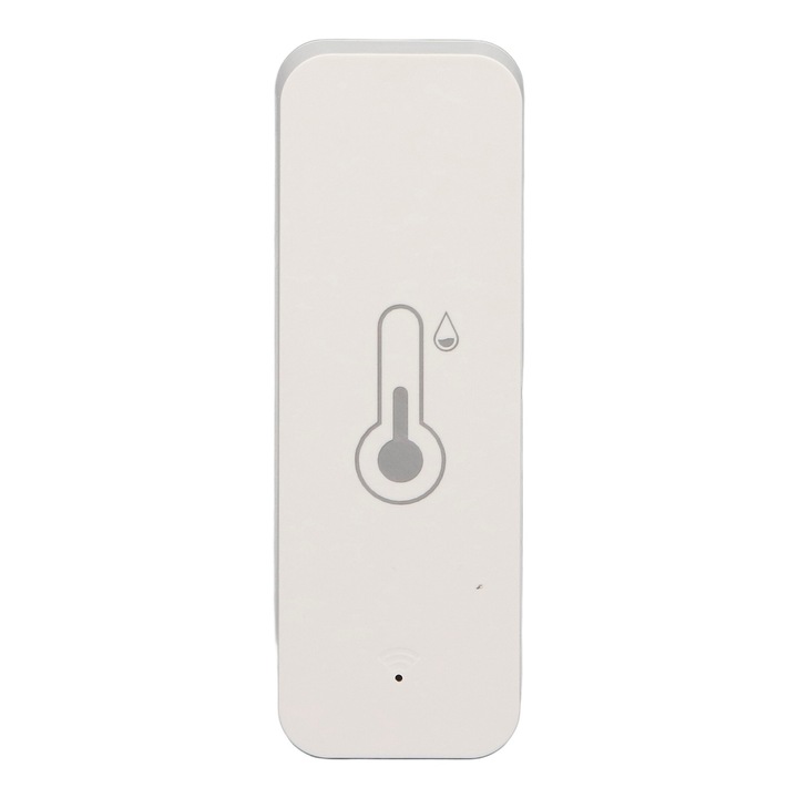 Термометър, Mmgoqqt, ABS, Wifi, Температура/Влажност, -20 до 60°C, 0-100% RH, Захранване 2 AAA батерии, 71 x 25 mm, Бял