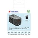 Adaptor calatorie universal Verbatim 32121 GaN III UTA-06, 100W, 2 x USB-C PD, QC 4+, 2 x USB-A QC 3.0, Negru