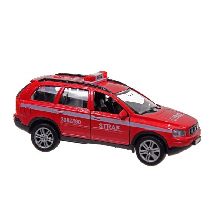 Masinuta din metal HIPO, straz, culoare rosie, efecte luminoase si sonore, usi deschise, pentru copii peste 3 ani