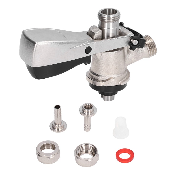 Cupla pentru butoaie de bere, Mmgoqqt, tip S, din alama si inox, G5/8, usor de instalat