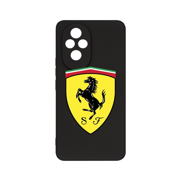 BestCase® Husa Slim Premium Silicon 1.2MM, Compatibila Cu Honor 200 Pro 5G, Logo Ferrari, Microfibra in interior, Antisoc, Protectie camera si ecran, PB 1774