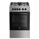 Aragaz Beko FSGT52110DXO, 4 arzatoare, Gaz, Aprindere electrica plita ...