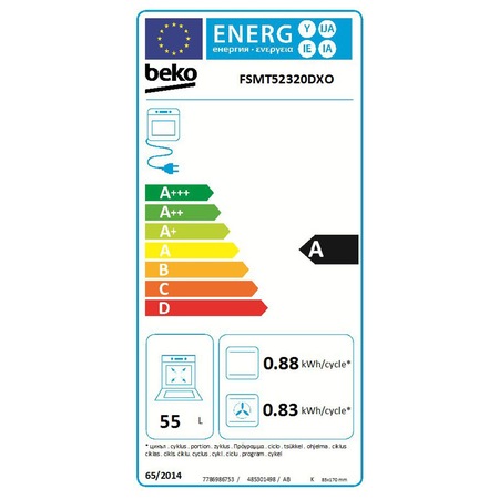 Aragaz Beko FSMT52320DXO, 4 arzatoare, Mixt, Aprindere electrica, Grill, Rotisor, Clasa A, 50 cm, Inox