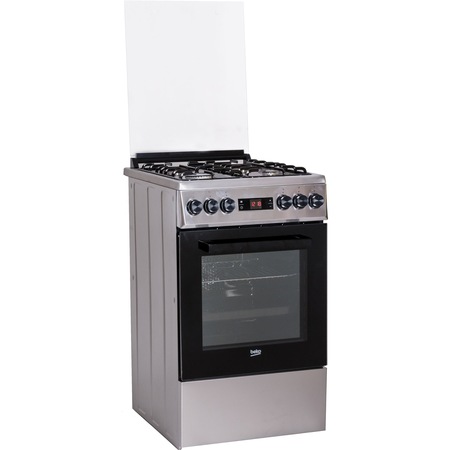 Aragaz Beko FSMT52320DXO, 4 arzatoare, Mixt, Aprindere electrica, Grill, Rotisor, Clasa A, 50 cm, Inox