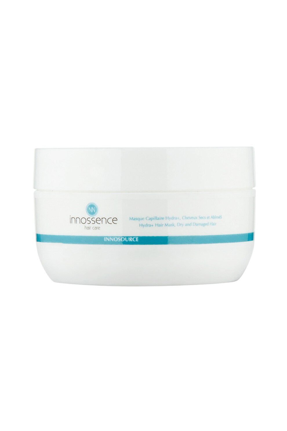 Innossence, Masca Hydra+ pentru par uscat si deterioarat cu acid hialuronic, unt de mango si ulei de samburi de struguri, Alb