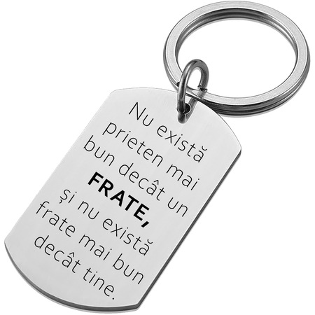 Breloc JOYSTOS din inox, mesaj pentru frate