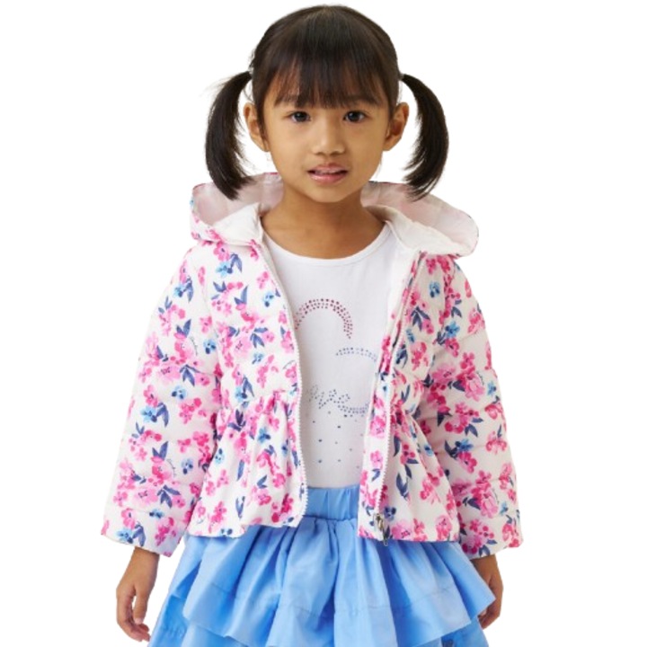 Fass kabát virágmintás lányoknak, Sarabanda, 0.8248, rózsaszín