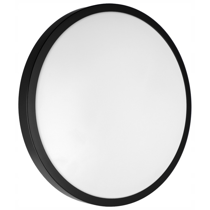 Aplicat, LED, 2X E27, forma rotunda, culoarea carcasa neagra, sursa de lumina inlocuibila, instalare simpla si intuitiva, fara bec inclus