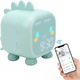 Ceas desteptator digital, Rqiurpn, Copii, Lumini de noapte, 2 alarme 6 tonuri apel, cu design dinozaur, Baterie 1500mAh, Afisaj and timp si temperatura, Functia somnolenta, ABS/PVC, Verde