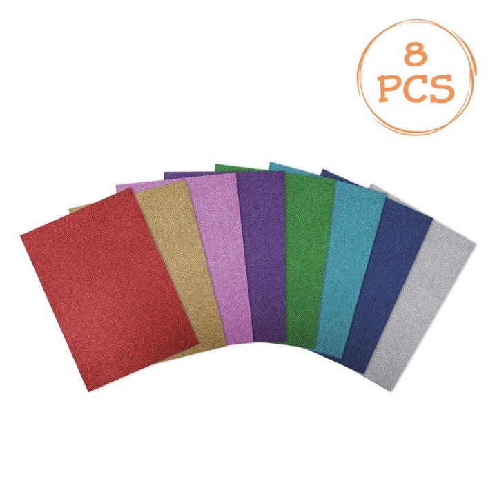 Комплект файлове A4 от EVA пяна, многоцветни, блясък, 8 части