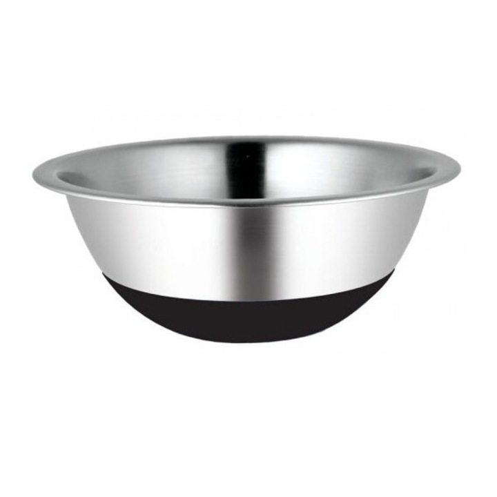 SSW rozsdamentes acél tál, 28 cm, csúszásgátló aljjal, magasság 10 cm