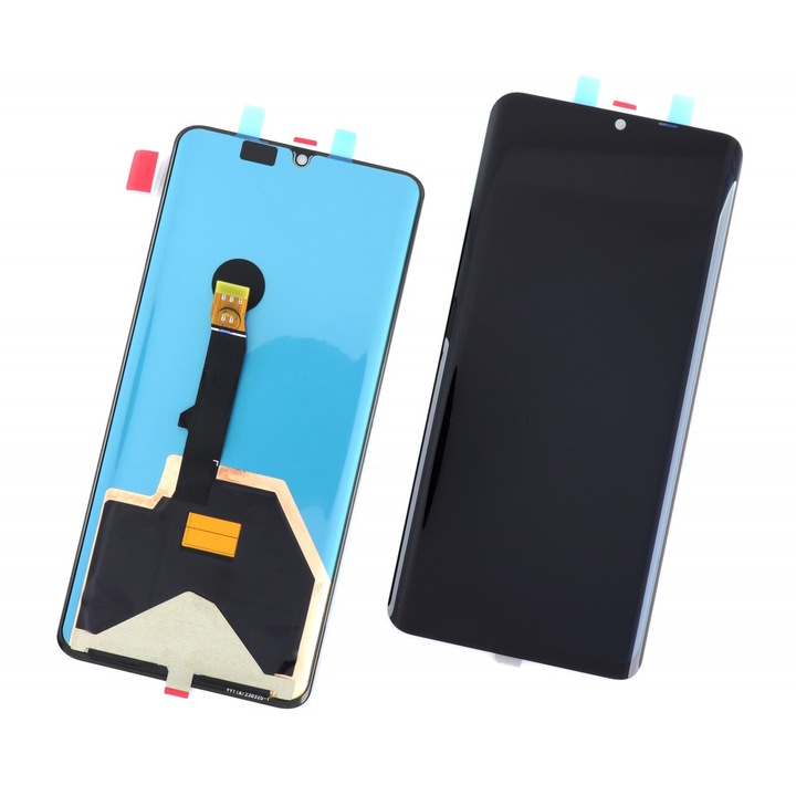 Kijelző kompatibilis a Huawei P30 Pro készülékkel, keret nélkül, fekete fekete