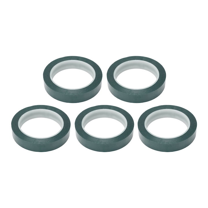 Banda adeziva poliester, Enforose, set 5 bucati, ignifuga, rezistenta la caldura, pentru dispozitive electrice, verde