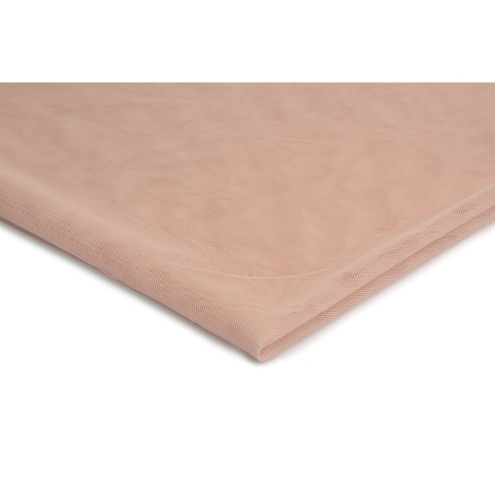 Tesatura Tulle.Maleabil pe o singura fata Roz murdar, 100% Poliester, 50cm x 150cm