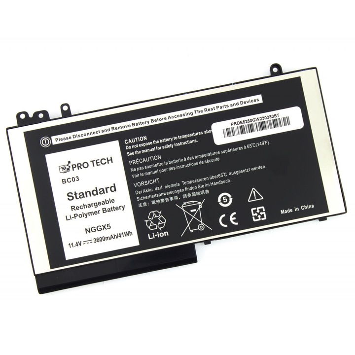 Батерия Dell954DF 41Wh 3600mAh, JY8D6 41Wh 3600mAh, NGGX5 41Wh 3600mAh, Latitude 11 3150 41Wh 3600mAh, Latitude 11 3160 41Wh 3600mAh