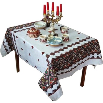 Fata de masa MOTIVE TRADITIONALE I CASA GINO® , bumbac 100%, 125X140, masa 4 persoane Fata de masa MOTIVE TRADITIONALE I CASA GINO® , bumbac 100%, 125X140, masa 4 persoane