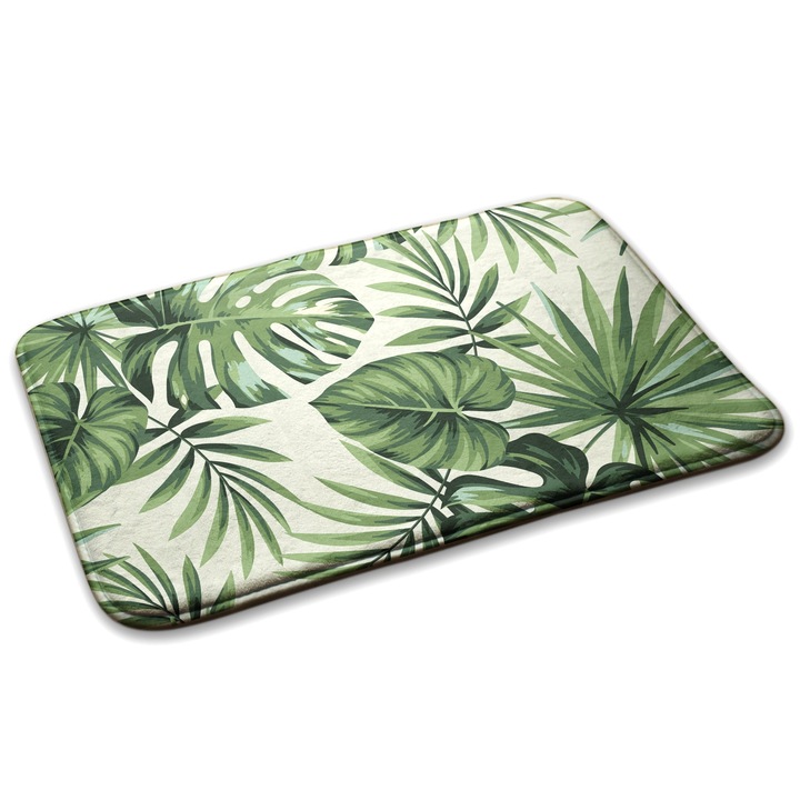 Covoare, Decormat, Frunze de plante tropicale, Verde deschis, 75x45 cm, 010350680010100029878