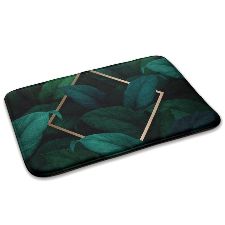 Covoare, Decormat, Frunze si rama, Verde deschis, 75x45 cm, 010350680010100077544