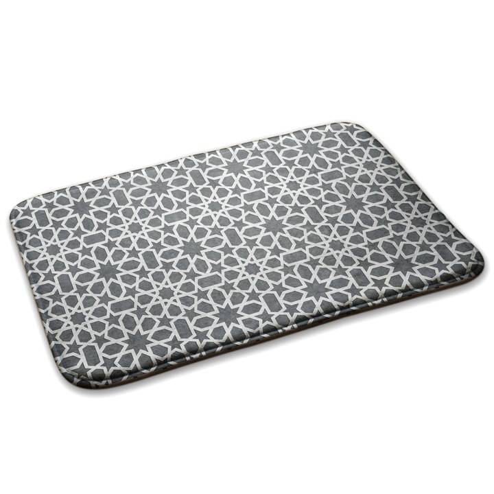 Covoare, Decormat, Model geometric, Gri, 75x45 cm, 010350680010100278630