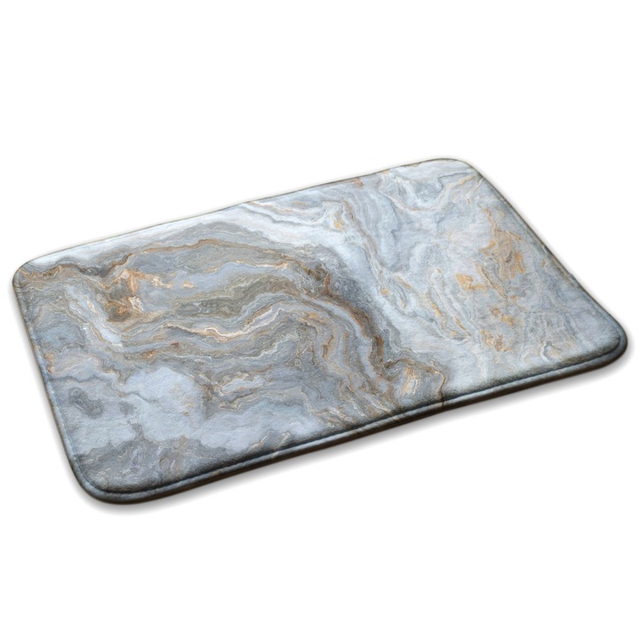 Covoare, Decormat, Model de marmura, Gri, 75x45 cm, 010350680010100278644