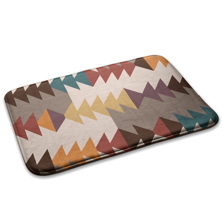 Covoare, Decormat, Model geometric, Maro, 90x60 cm, 010350680020200278724