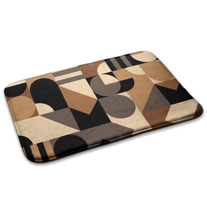 Covoare, Decormat, Modele geometrice, Maro, 75x45 cm, 010350680010100278760