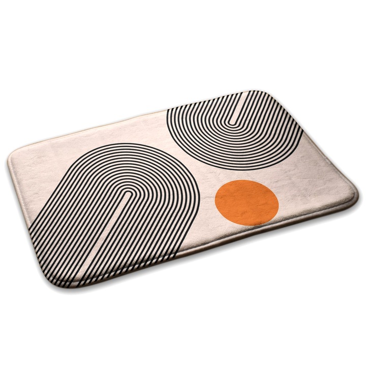 Covoare, Decormat, Modele geometrice abstracte, Bej, 75x45 cm, 010350680010100278749