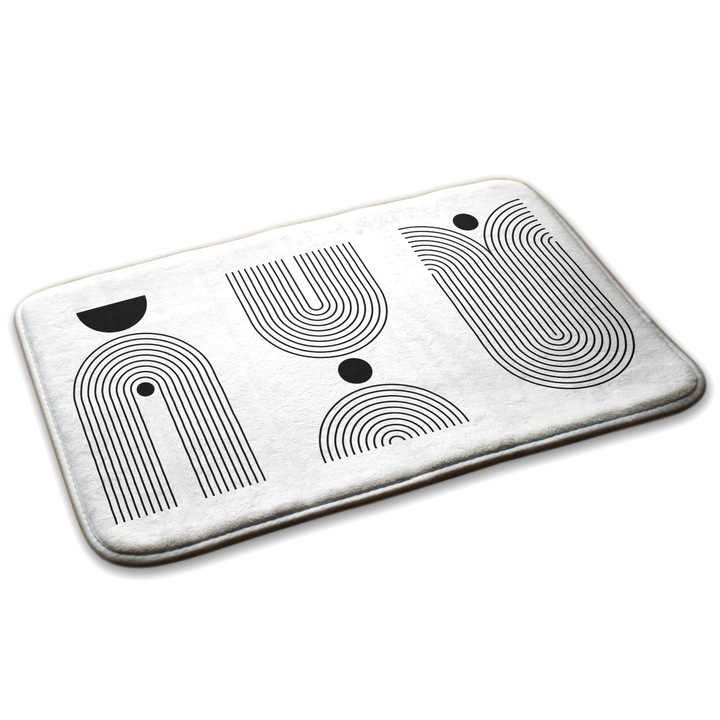 Covoare, Decormat, Modele geometrice, Negru, 90x60 cm, 010350680020200278962