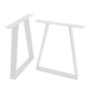 Комплект от 2 крака за маса Tapez в скандинавски стил, широк профил, електростатично боядисване, първокласни покрития, балюстрадаTM, бял метал H72x80x6 cm