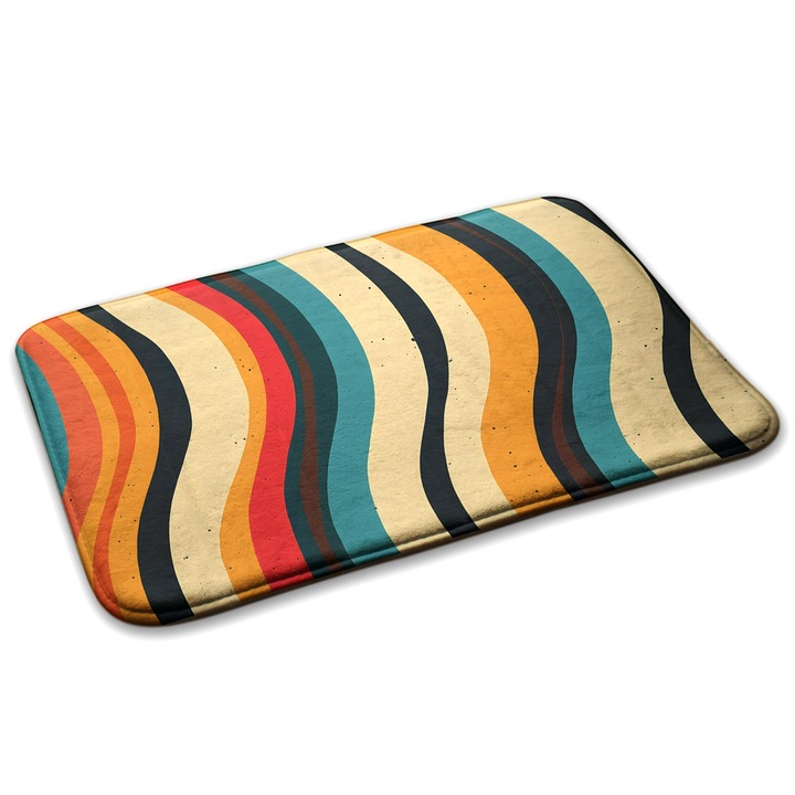 Covoare, Decormat, Valuri abstracte, Portocaliu, 90x60 cm, 010350680020200279014