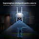 Camera de supraveghere Wireless Sricam SH061 Plus SriHome, Exterior/Interior, Smart, IP WiFi 2.4Ghz, Rotativa, Conectare Telefon / PC, Night Vision Color si Infrarosu, Alarma, Auto Tracking, Rezistenta la Apa, Alb