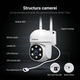 Camera de supraveghere Wireless Sricam SH061 Plus SriHome, Exterior/Interior, Smart, IP WiFi 2.4Ghz, Rotativa, Conectare Telefon / PC, Night Vision Color si Infrarosu, Alarma, Auto Tracking, Rezistenta la Apa, Alb