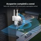 Camera de supraveghere Wireless Sricam SH061 Plus SriHome, Exterior/Interior, Smart, IP WiFi 2.4Ghz, Rotativa, Conectare Telefon / PC, Night Vision Color si Infrarosu, Alarma, Auto Tracking, Rezistenta la Apa, Alb