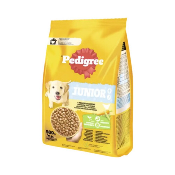 Hrana uscata pentru caini Pedigree Junior M/L, pasare si legume, 500 grame
