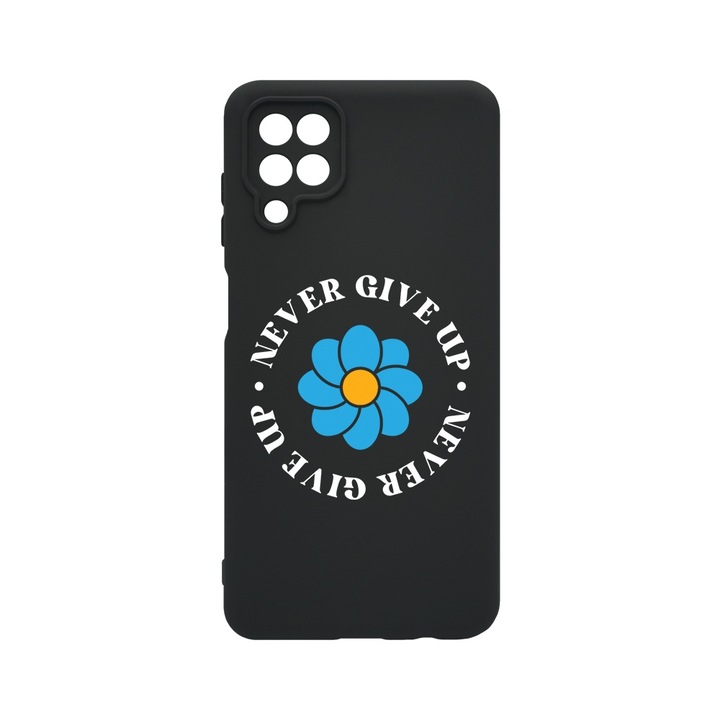 BestCase® Husa Slim Premium Silicon 1.2MM, Compatibila cu Samsung Galaxy A12 / Galaxy M12, Never Give Up, Microfibra in interior, Antisoc, Protectie camera si ecran, PB 1502