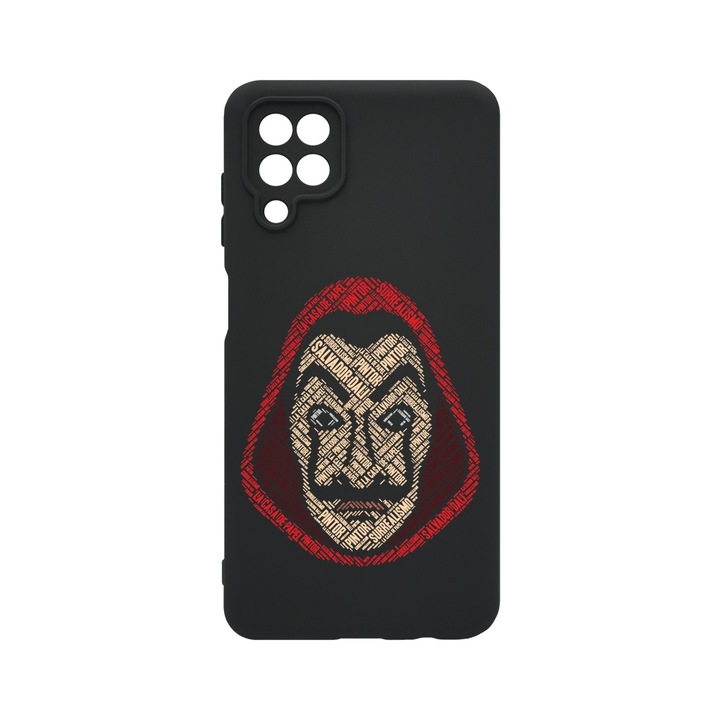 BestCase® Husa Slim Premium Silicon 1.2MM, Compatibila cu Samsung Galaxy A12 / Galaxy M12, Calligraphy Money Heist, Microfibra in interior, Antisoc, Protectie camera si ecran, PB 1534