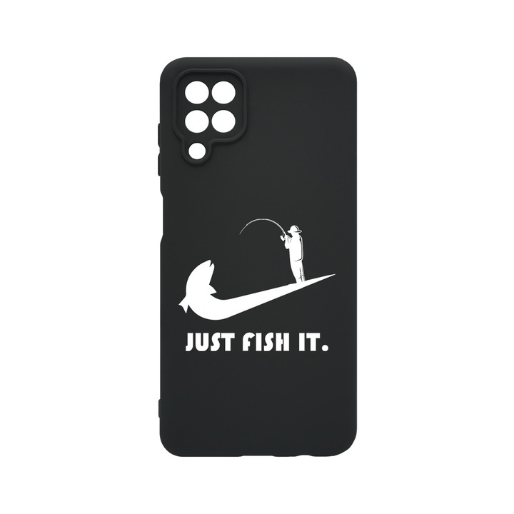 BestCase® Husa Slim Premium Silicon 1.2MM, Compatibila cu Samsung Galaxy A12 / Galaxy M12, Just Fish It, Microfibra in interior, Antisoc, Protectie camera si ecran, PB 1623