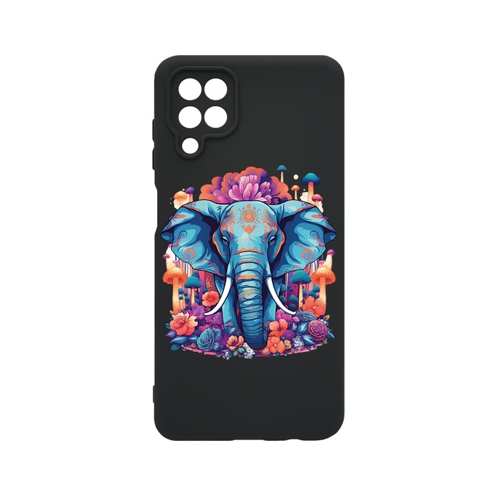 BestCase® Husa Slim Premium Silicon 1.2MM, Compatibila cu Samsung Galaxy A12 / Galaxy M12, Dream Colors - Elephant, Microfibra in interior, Antisoc, Protectie camera si ecran, PB 1574