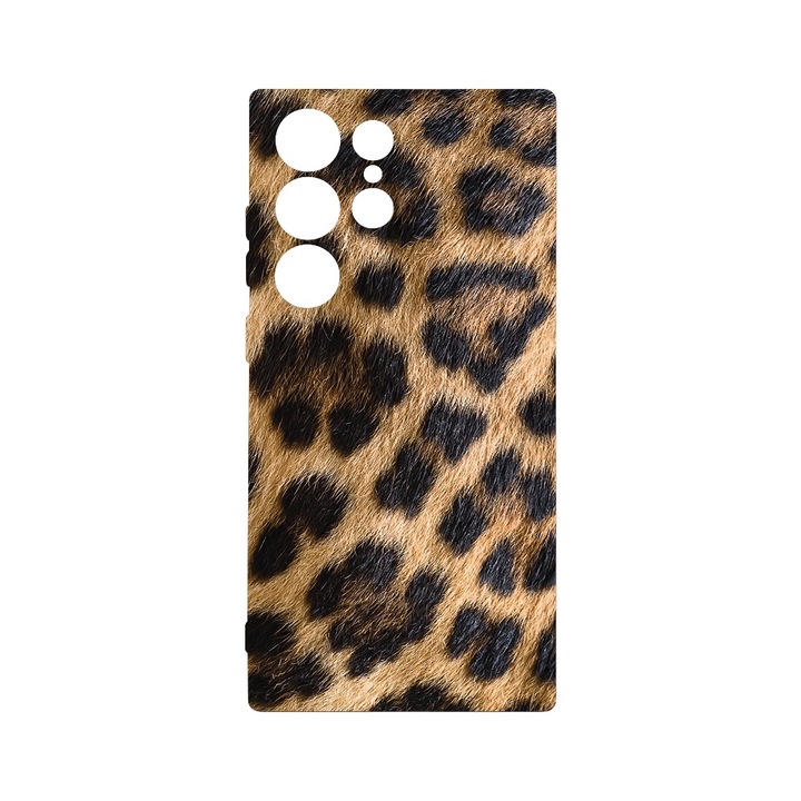BestCase® Husa Slim Premium Silicon 1.2MM, Compatibila cu Samsung Galaxy S23 Ultra, Leopard pattern, Microfibra in interior, Antisoc, Protectie camera si ecran, PB 1442